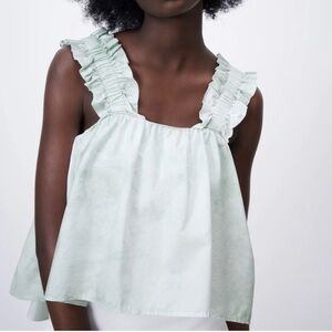 Zara Poplin Cropped Top